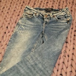 Silver Aiko mid slim boot jeans 26x31